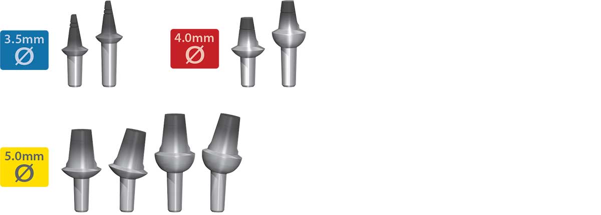 Stealth Shouldered Abutments with a 2.0mm