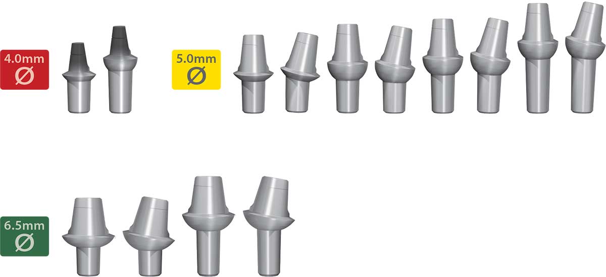 Stealth Shouldered Abutments with a 3.0mm Post