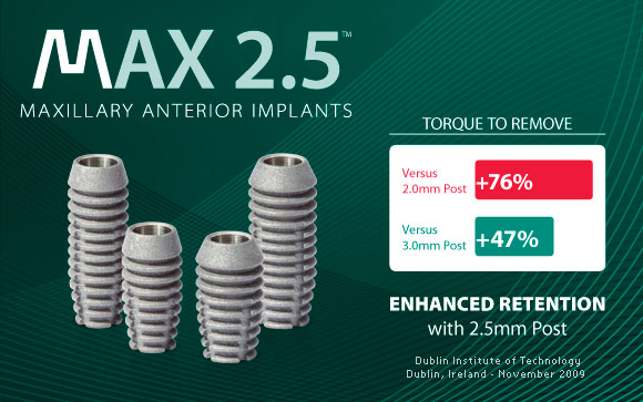 MAX 2.5™ Maxillary Anterior Implants